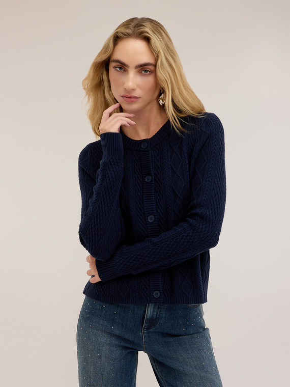 Cable-knit cardigan