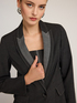 Blazer din p&acirc;nză amestec l&acirc;nă cu cusături image number 3