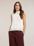 Satin blouse with mandarin collar image number 0