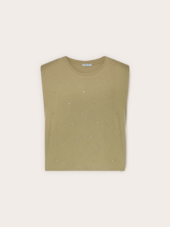 T-shirt with stone embellishments