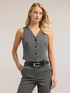 Single-breasted pinstripe vest image number 0