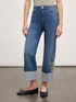 Jean cropped avec broderie image number 0