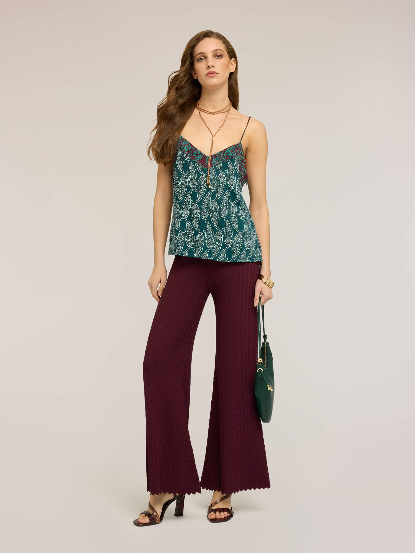 Cashmere print satin top image number 2