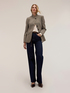 Structured high-neck check jacket image number 2