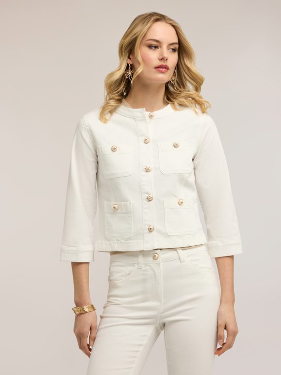 Veste en drill m&eacute;lang&eacute; coton