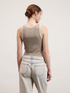 Ribbed tank top with lurex trims image number 1