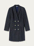 Cappotto doppiopetto in denim blu rinse image number 3