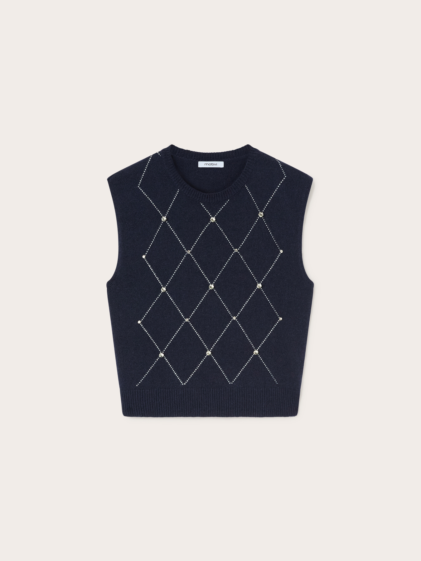 Cashmere blend vest with argyle pattern image number 4