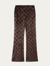 Geometric patterned chenille flared trousers image number 3