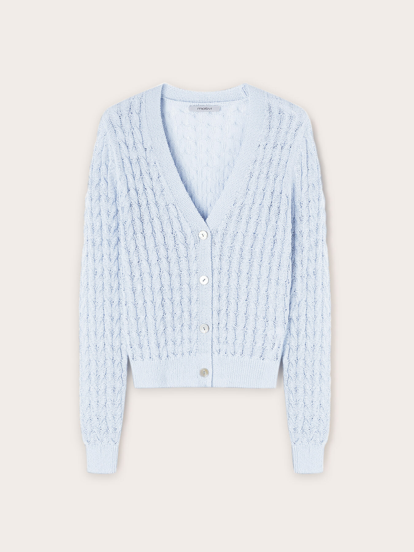 Cardigan corto con lavorazione a trecce image number 4