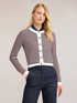 Striped openwork knit cardigan image number 0
