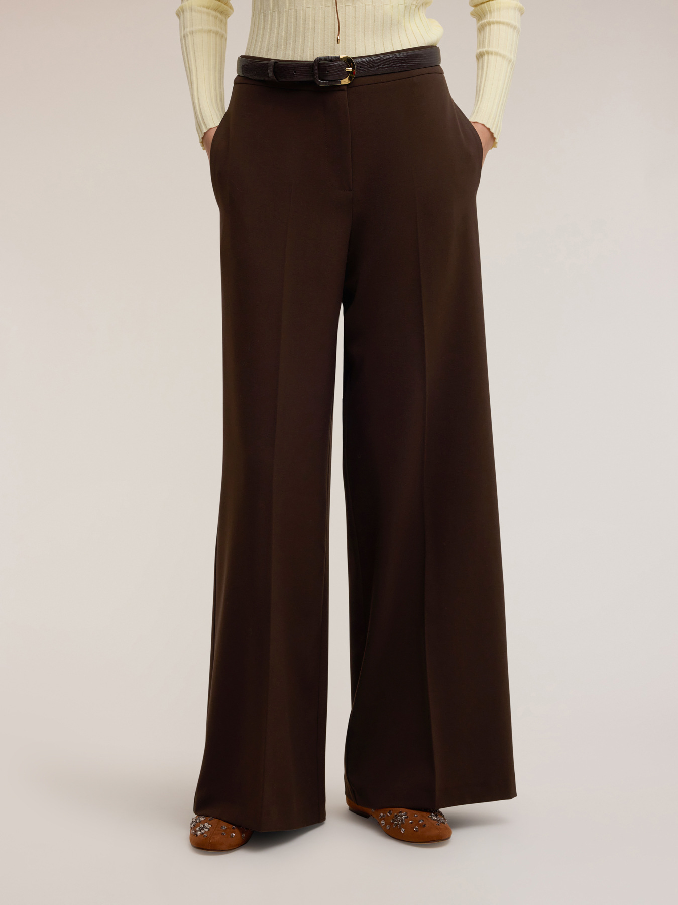 Pantalones palazzo de franela image number 0
