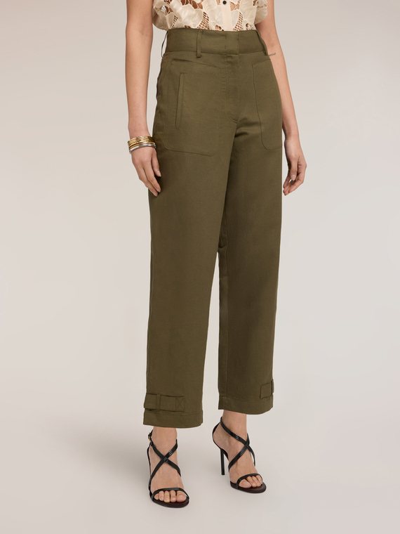 Mixed linen trousers