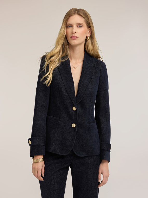 Velvet blazer with jewel buttons