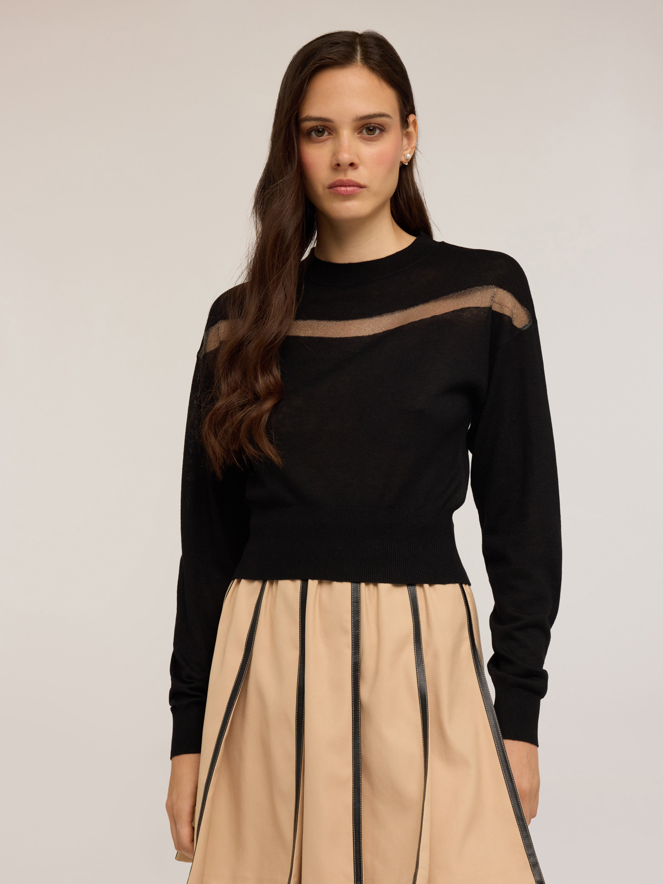 Sweater with transparent insert image number 3