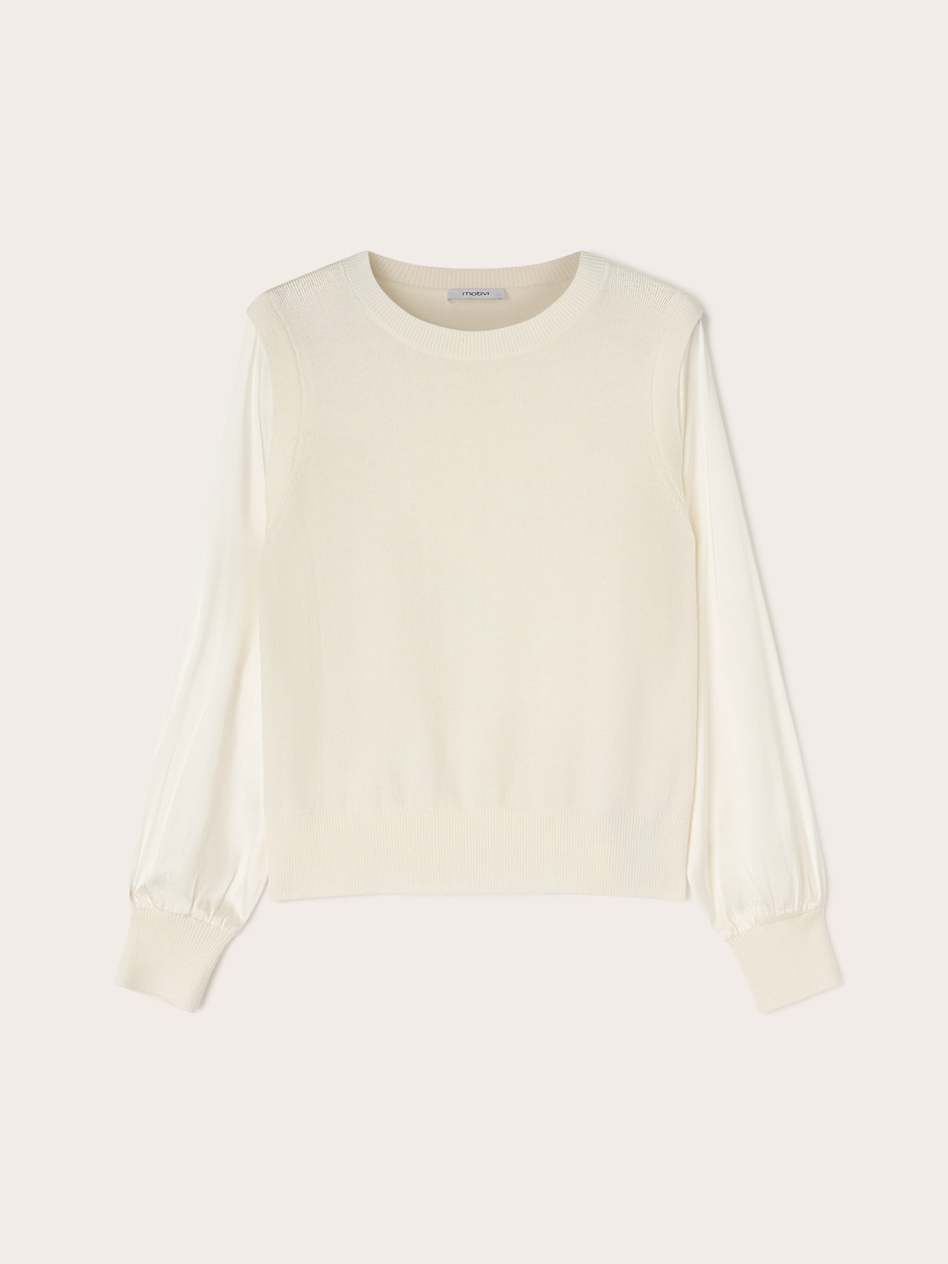 Viscose sweater with satin sleeves image number 4