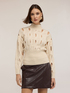 Perforated turtleneck sweater in wool blend image number 2