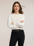Viscose sweater with satin sleeves image number 0