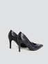 Snakeskin print faux leather court shoes image number 2