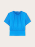 Satin blouse with sash image number 4
