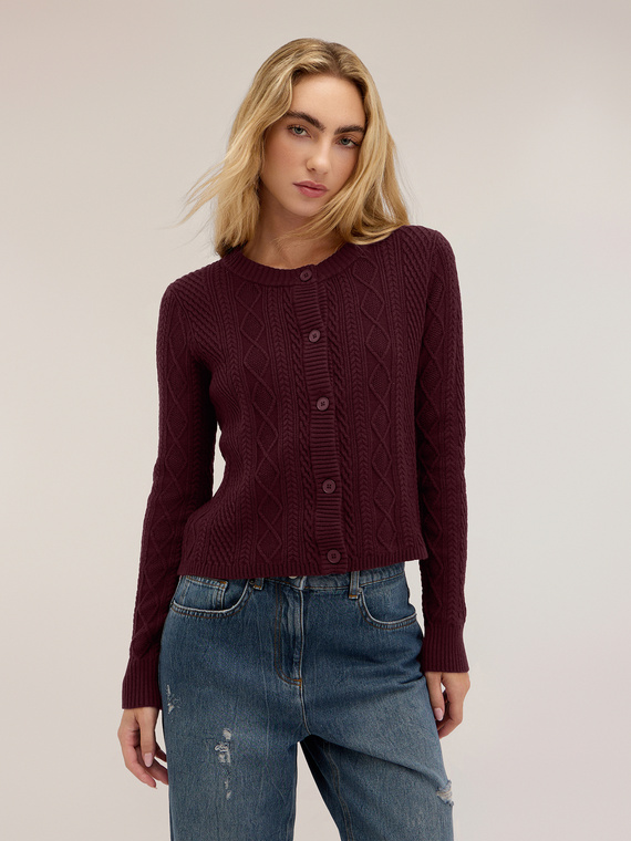 Cable-knit cardigan