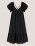 Long cotton dress with openwork embroidery image number 4