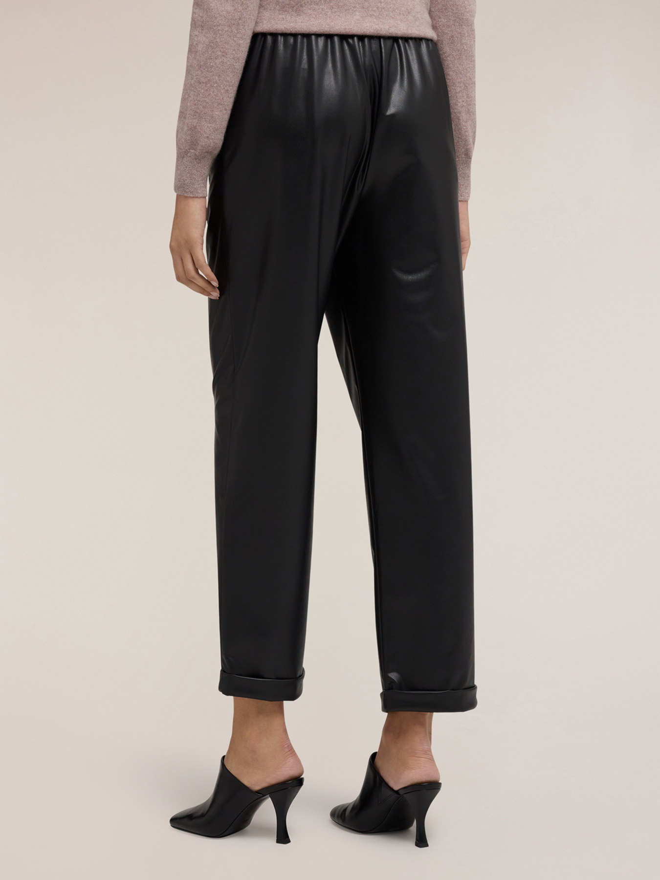 Coated fabric jogger pants image number 1