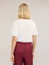 Mixed linen T-shirt with gold-colored trim image number 3