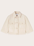 Cropped-Jacke mit Kragen aus beschichtetem Stoff image number 4