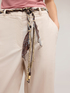 Wide-leg cotton trousers with belt image number 3