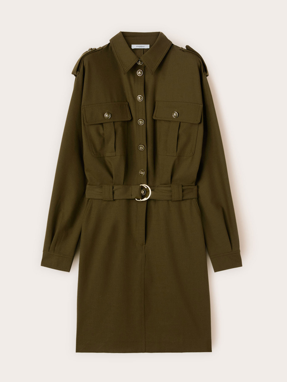 Militärisches Hemdkleid mit Gürtel