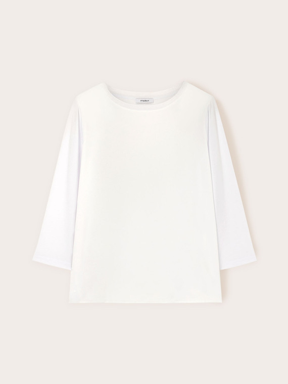 Basic two-material T-shirt