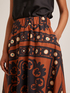 Ethnic pattern cotton midi circle skirt image number 2