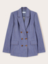 Blazer la două r&acirc;nduri de nasturi din p&acirc;nză de bumbac image number 4
