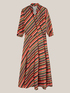 Midi-Kleid aus Satin mit diagonalem Muster image number 3
