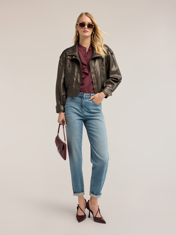 Boyfriend jeans with turn-up