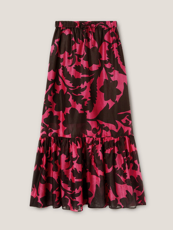 Falda larga de verano con estampado floral