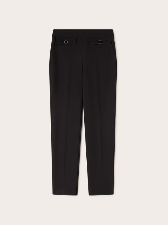 Pantaloni regular in punto milano