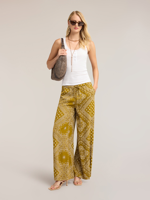 Wide-leg trousers in lyocell blend twill