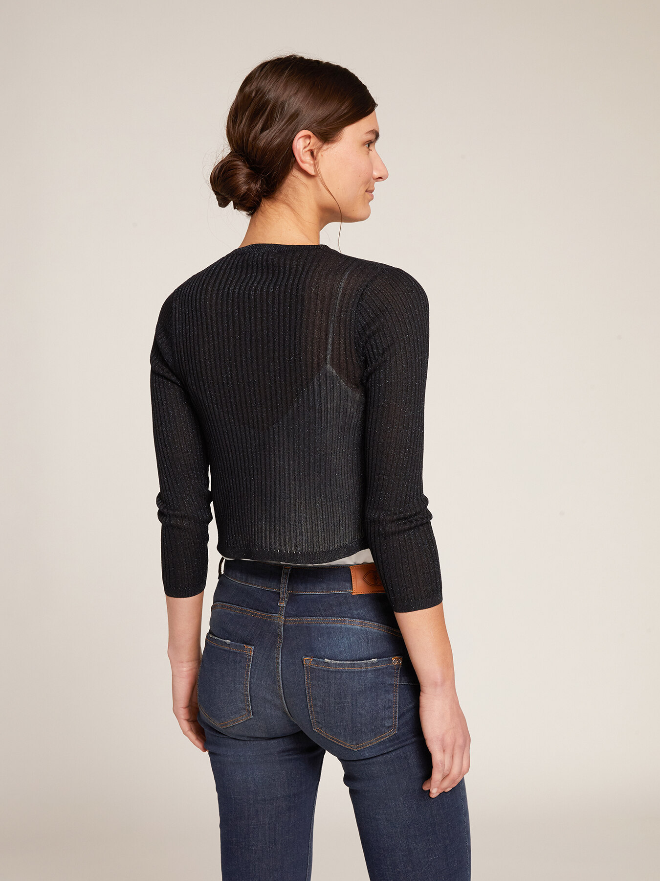 Cardigan corto lurex image number 1