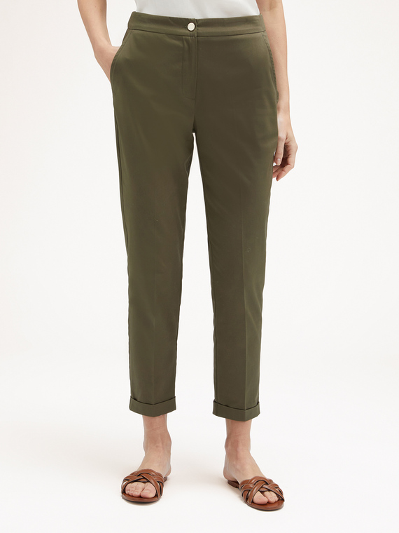 Cigarette trousers with cuffs