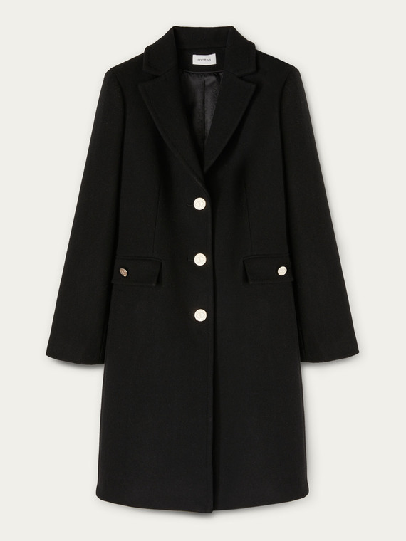 Long solid coloured cloth coat