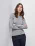 Crew-neck sweater with gathers on the sleeves image number 0
