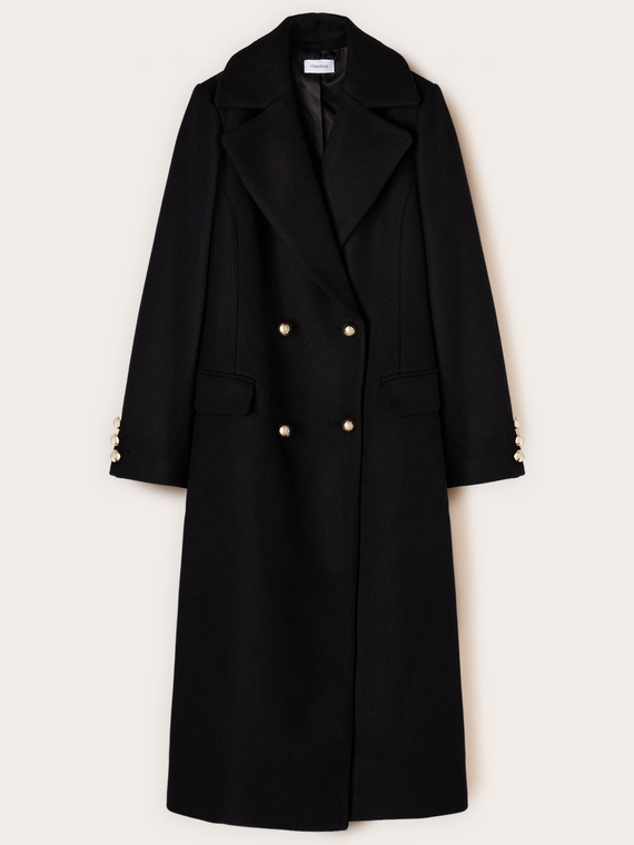 Double-breasted coat in wool blend cloth