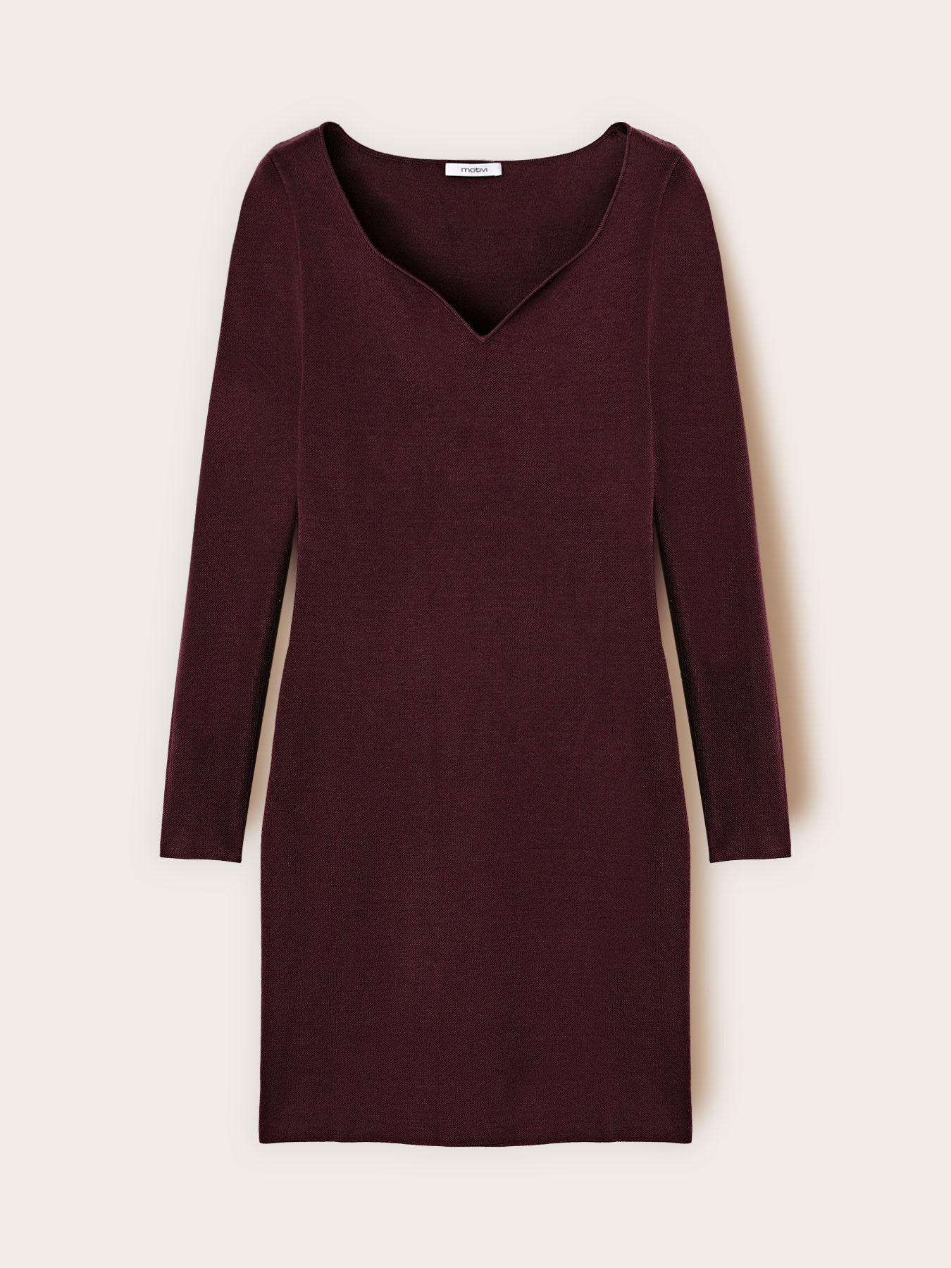 Schlauchkleid aus Strick mit Herzausschnitt image number 4