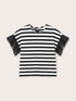 Striped T-shirt with tulle sleeves image number 4