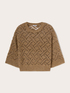 Ajour&eacute;-Strickpullover aus Wollmischung image number 4