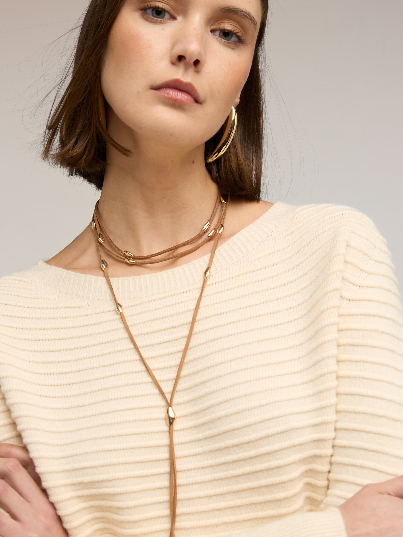 Maille c&ocirc;tel&eacute;e en m&eacute;lange viscose image number 3