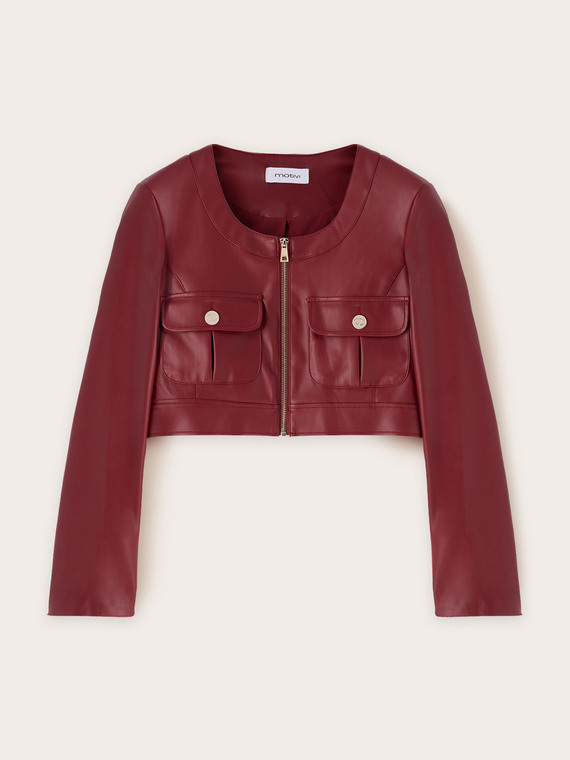 Veste courte en tissu enduit