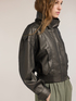 Short crinkle bomber jacket with high collar image number 3